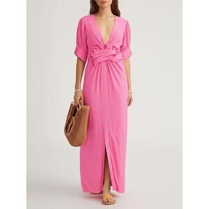 NWT Free People Womens XS Pink Endless Summer Maxi‎ Dress Bohemian Flowy